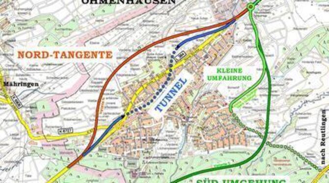 Nur noch die Nordtangente und der Tunnel liegen zur Verkehrsentlastung Ohmenhausens auf dem Schreibtisch des Tübinger Regierungs