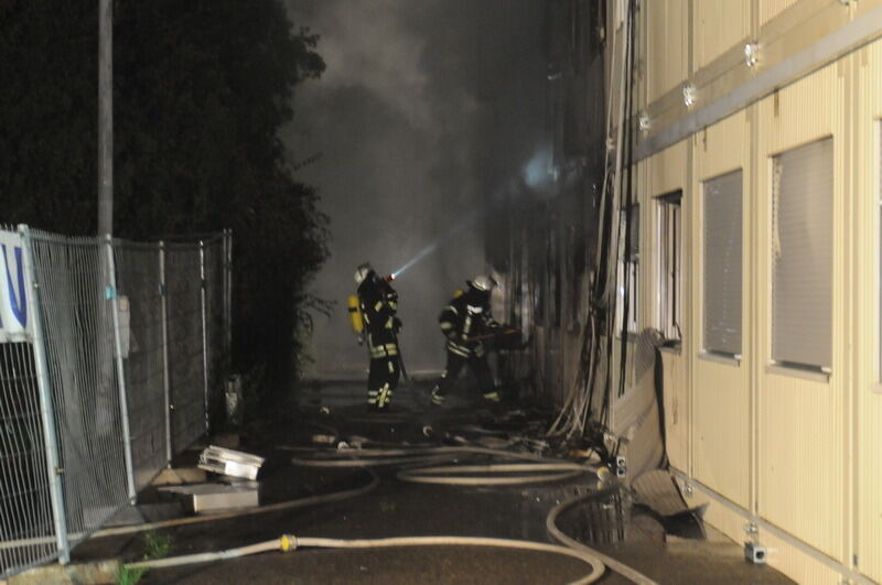 Flüchtlingsheim in Rottenburg in Brand