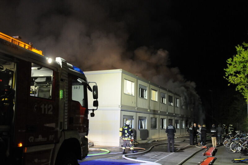 Flüchtlingsheim in Rottenburg in Brand