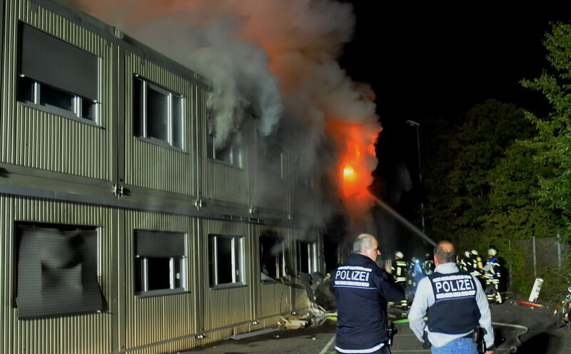 Flüchtlingsheim in Rottenburg in Brand