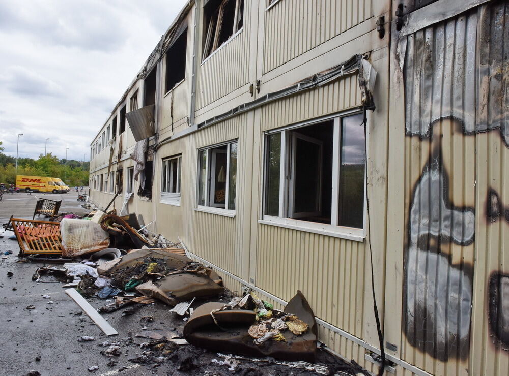 Flüchtlingsheim in Rottenburg in Flammen