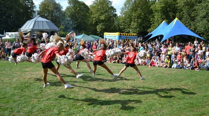 Die "Dancing Shoes" begeistern mit verschiedenen Darbietungen das Publikum beim Abschlussfest des Reutlinger Ferienprogramms "su