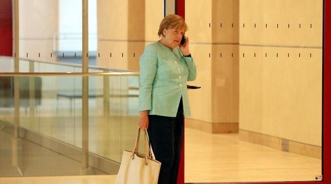 Ein vertrauter Anblick: Angela Merkel im Blazer. Foto: Wolfgang Kumm