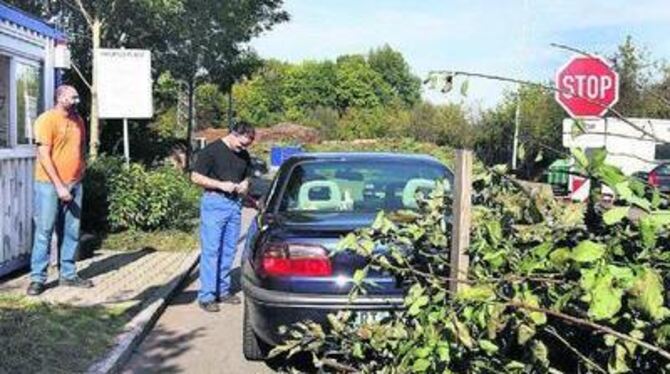 Woher des Weges? Offiziell dürfen nur Reutlinger auf dem Häckselplatz ab- und aufladen. Bei den Kontrollen muss sich das Persona