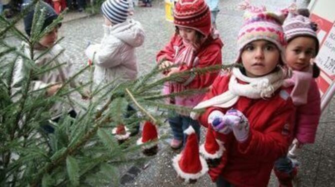 Die Kinder aus Orschel-Hagen können nur hoffen, dass ihr selbst gebastelter Schmuck in diesem Jahr auch wirklich bis Weihnachten