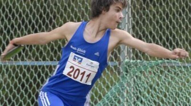 Bester 14-jähriger Leichtathlet Deutschlands: Jan Schenk von der TuS Metzingen.  FOTO: PR