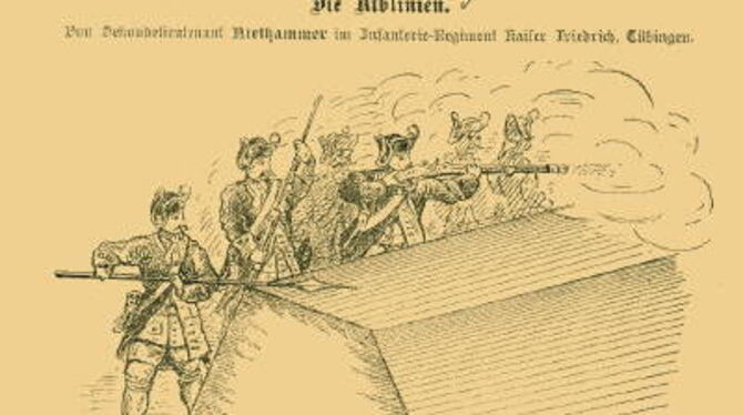 Diese Abbildung, die aus den Reutlinger Geschichtsblättern von 1898 stammt, verdeutlicht den Nutzen der Schanzen für die Soldate