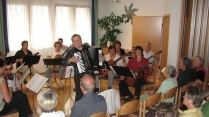 Das Reutlinger Mandolinenorchester brachte beim Benefizkonzert in Walddorfhäslach einen bunten Strauß an Melodien zu Gehör.  
FO