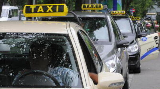 Im Stadtbetrieb zehn Liter: Taxis am Reutlinger Bahnhof, die groß sein müssen, weil der Kunde es wünscht. GEA-FOTO: USCHI PACHER