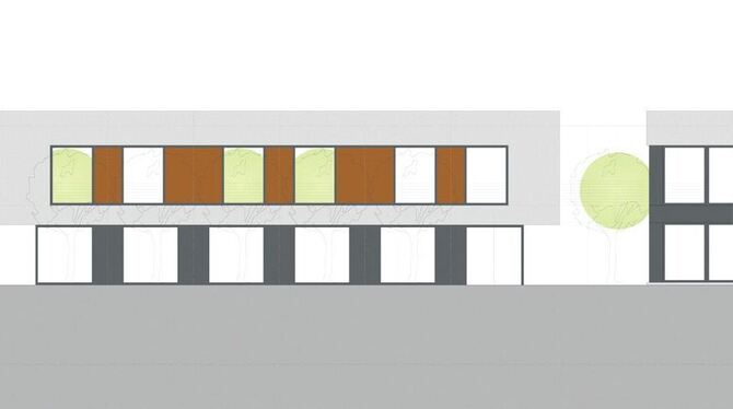 In drei Baukörper gegliedert wird das geplante Altenpflegeheim in der Würtinger Mühlstraße. GEA-REPRO: PR