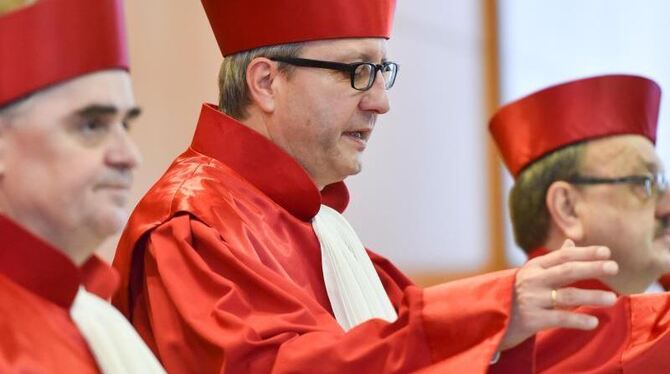 Andreas Voßkuhle, Präsident des Bundesverfassungsgerichts, spricht in Karlsruhe. Foto: Uwe Anspach