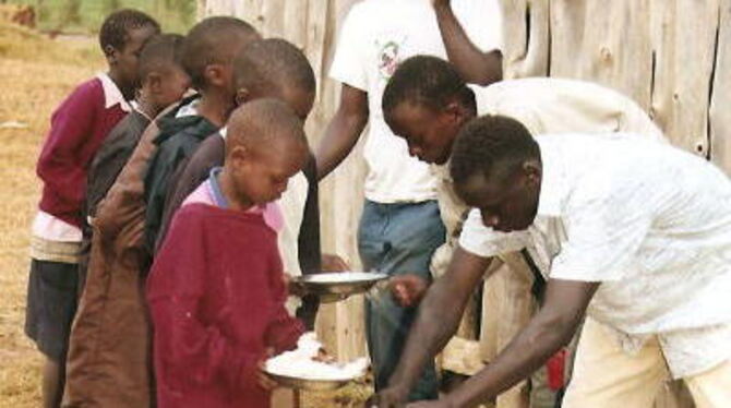 Die Kinder aus Sugoi haben in einem Gemeindezentrum in Eldoret eine vorläufige Heimat gefunden. FOTO: ARBEITSKREIS