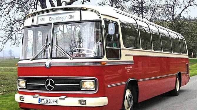 Ausfahrt mit Panoramafenstern im Oldtimerbus. FOTO: LANDRATSAMT