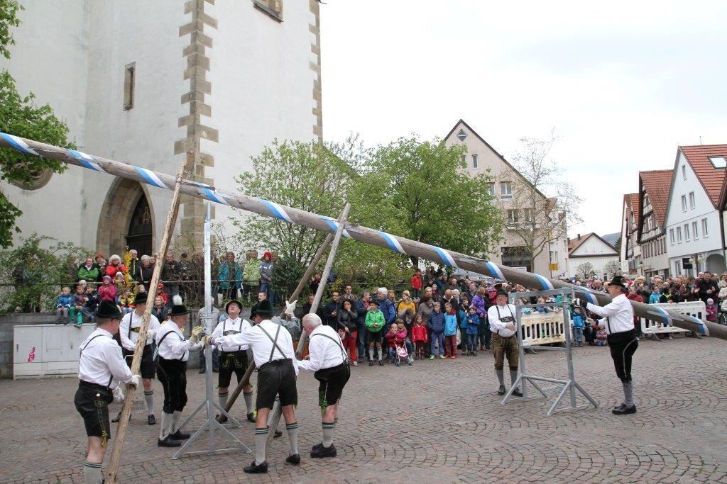 Maibaumaufstellen in Pfullingen 2016