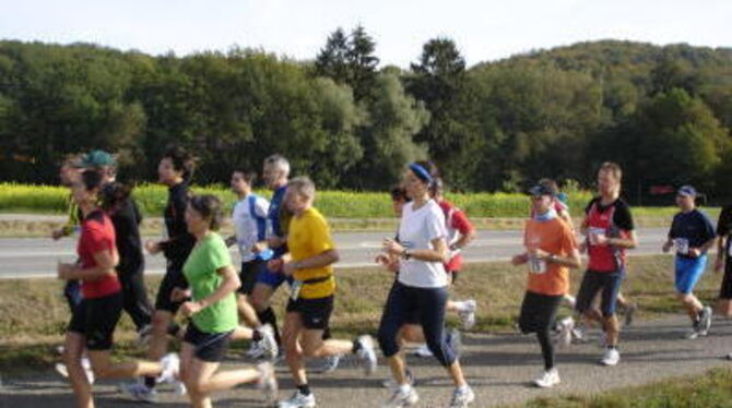 Hauptsache vorwärts: Laufend oder walkend kamen die Sportler ins Ziel. FOTO: STEINCKE