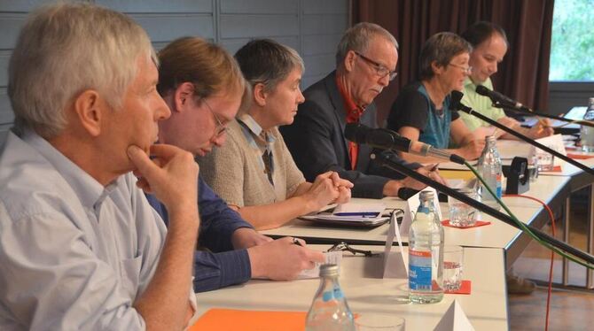 Stellten sich den Fragen der Pfullinger Bürger (von links): Gert Klaiber (CDU), Florian Lang (SPD), Christine Böhmler (FWV), VHS