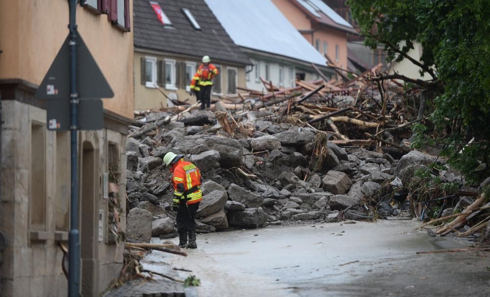 Schwere Unwetter im Land Braunsbach Schwäbisch Gmünd