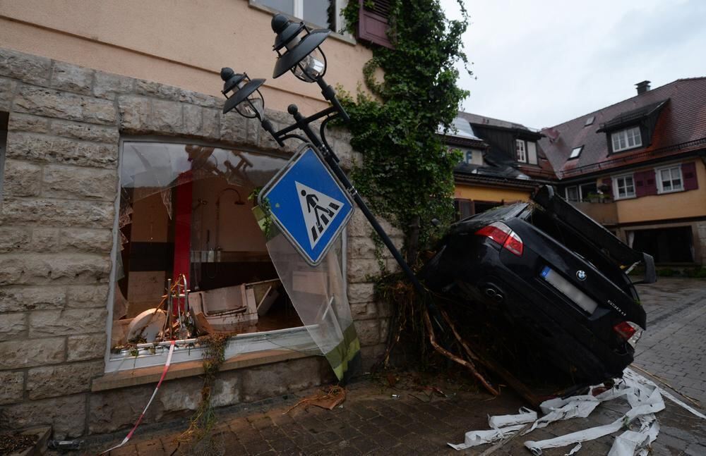 Schwere Unwetter im Land Braunsbach Schwäbisch Gmünd