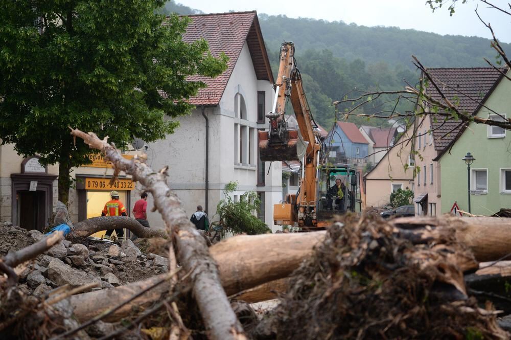 Schwere Unwetter im Land Braunsbach Schwäbisch Gmünd