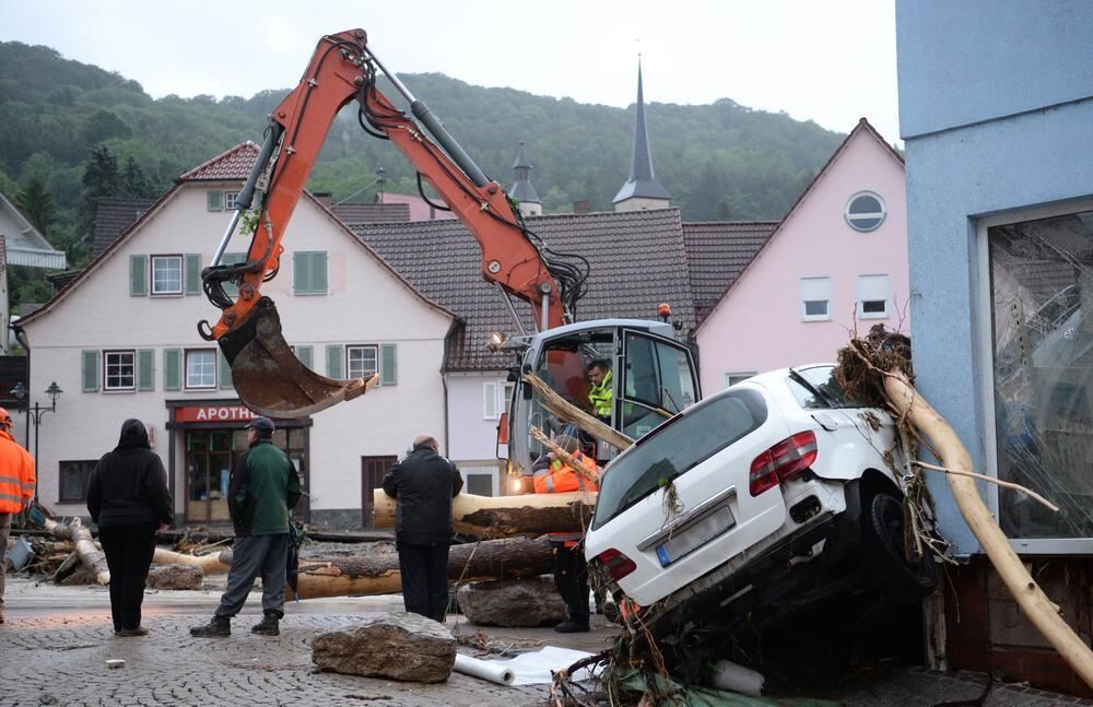 Schwere Unwetter im Land Braunsbach Schwäbisch Gmünd