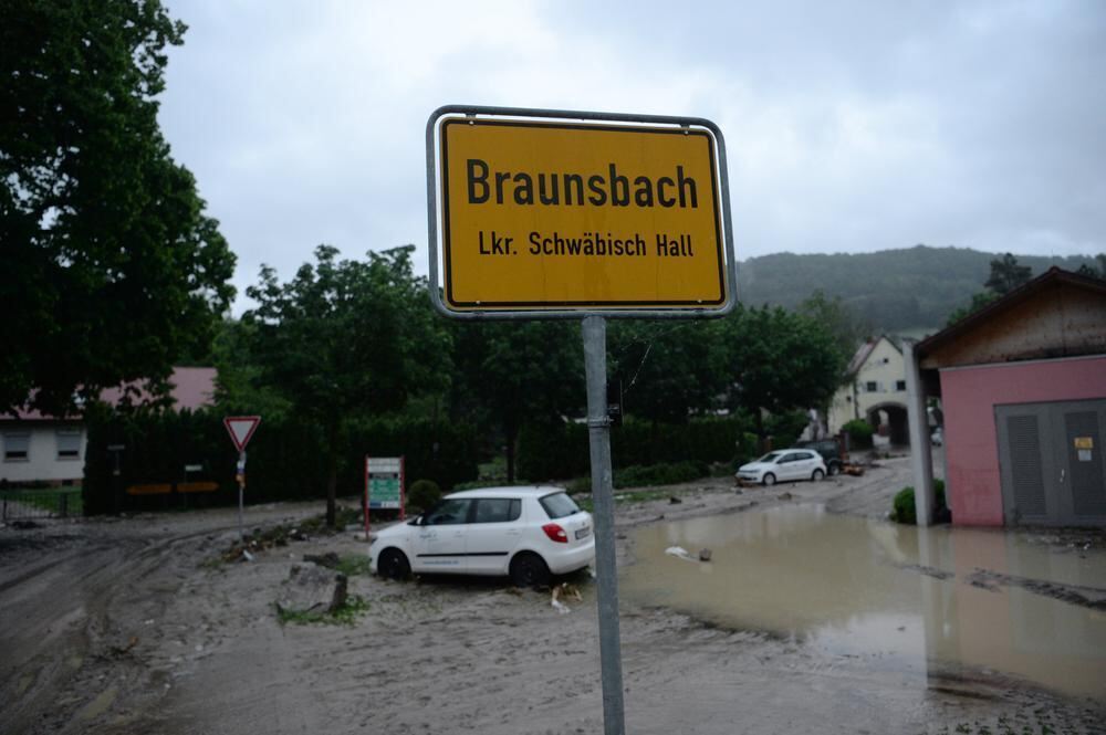 Schwere Unwetter im Land Braunsbach Schwäbisch Gmünd