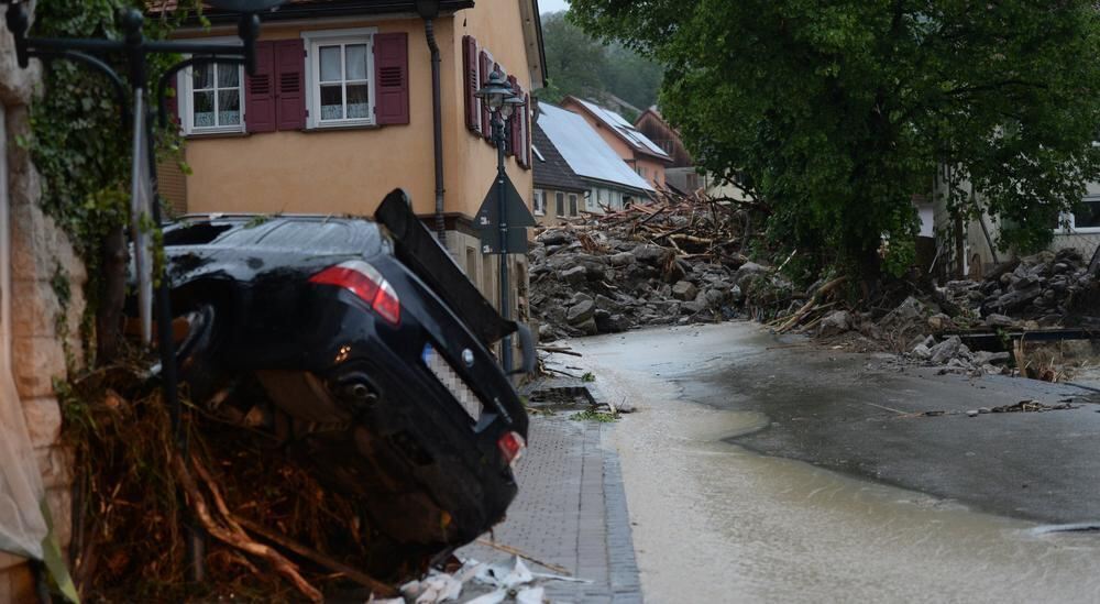 Schwere Unwetter im Land Braunsbach Schwäbisch Gmünd