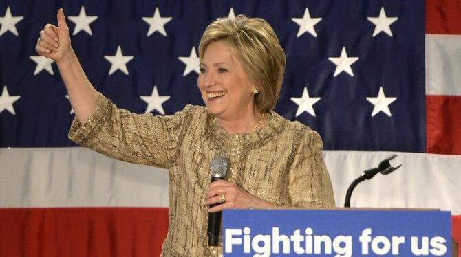 US-Demokratin Hillary Clinton ist fast am Ziel. Foto: Mike Nelson