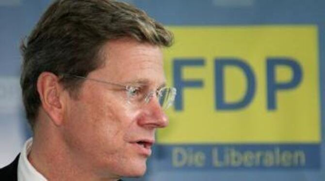 Wenig amüsiert: Der FDP-Vorsitzende Guido Westerwelle. Seine Partei muss eine Millionenstrafe zahlen. FOTO: DPA