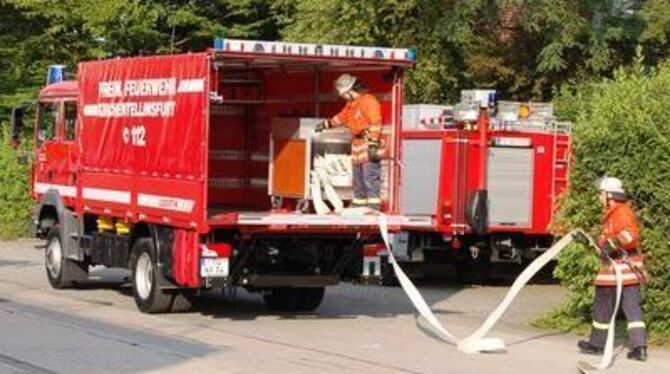 Flexibel einsetzbar, da mit geladenen Modulen leicht umzurüsten: das neue Fahrzeug der Feuerwehr Kirchentellinsfurt.
FOTO: PETRA