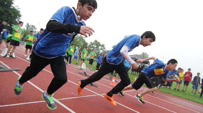 Jugend trainiert für Olympia: Auf die Plätze, fertig, los! Nächste Woche gehört das Schönbuchstadion drei Tage lang einmal mehr der Schul-Leichtathletik.  GEA-ARCHIVFOTO. FINK