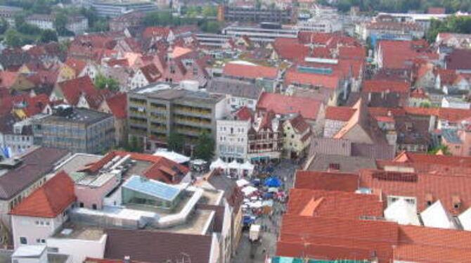 Der Blick vom Marienkirchenturm zeigt, wie Reutlingen sein Gesicht verändert. FOTO: STRÖHLE