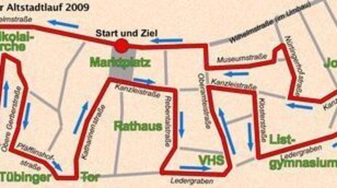 Die obere Wilhelmstraße ist baustellenbedingt für den Altstadtlauf tabu, deshalb gibt es im östlichen Streckenverlauf einige Änd