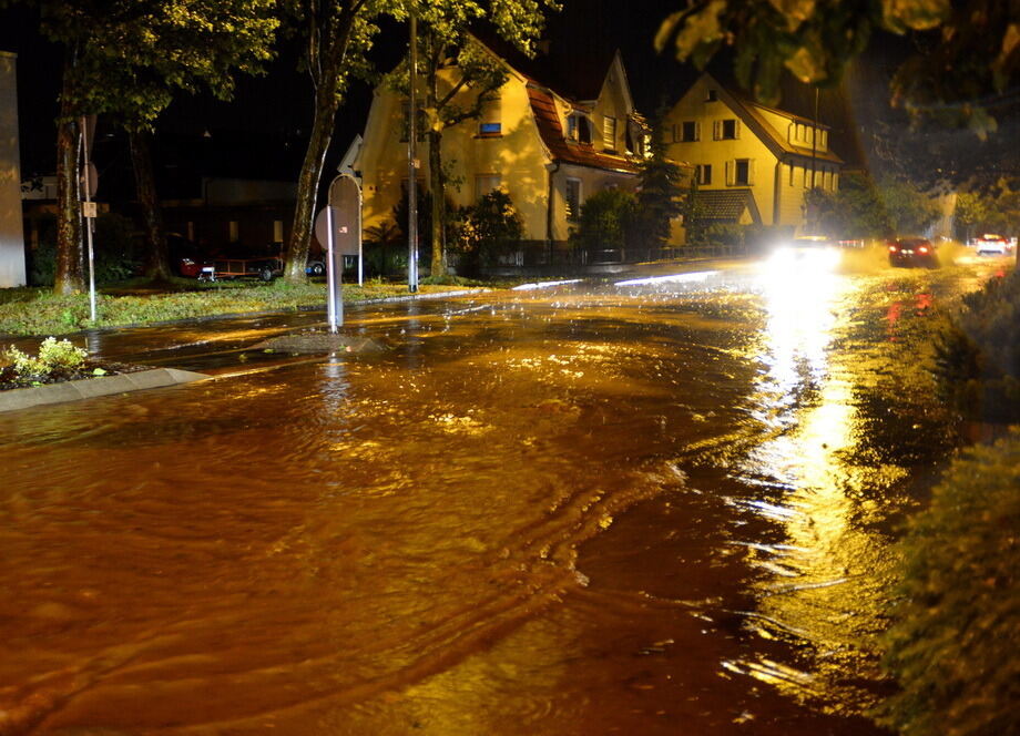 Hochwasser in der Region nach schweren Unwettern