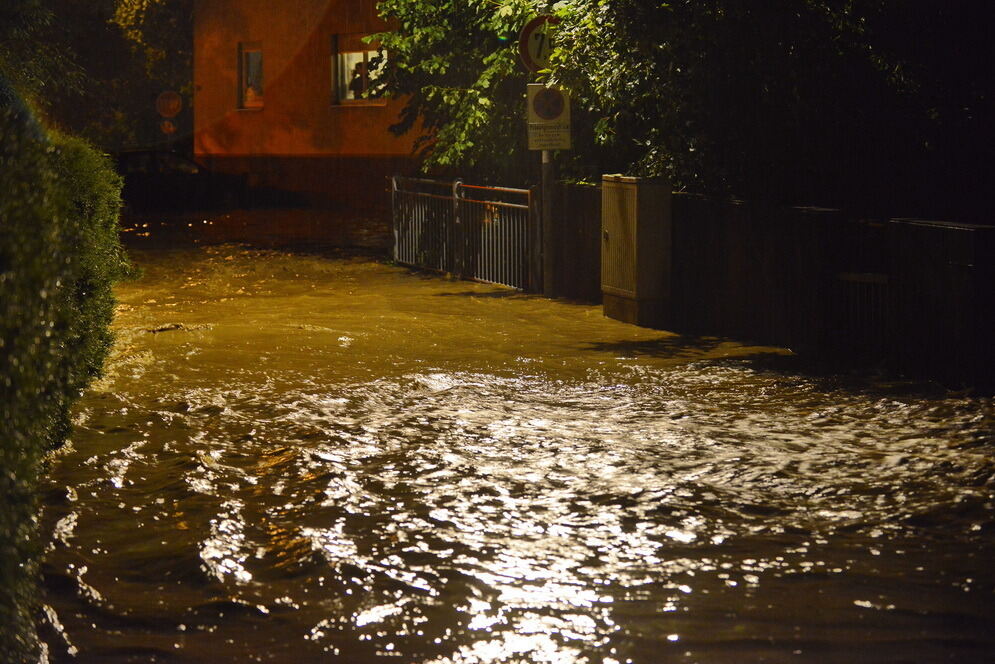 Hochwasser in der Region nach schweren Unwettern