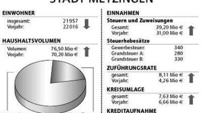 Der Haushalt 2009 der Stadt Metzingen.
GRAFIK: GEA