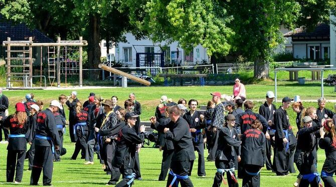 Beim 32. Internationalen Shinson Hapkido Sommerlager in Tübingen wird gemeinsam trainiert, aber auch Freizeit verbracht.