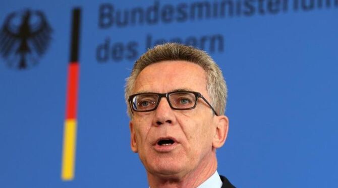 Bundesinnenminister Thomas de Maizière (CDU) informiert in Berlin zum Thema Sicherheit. Foto: Wolfgang Kumm