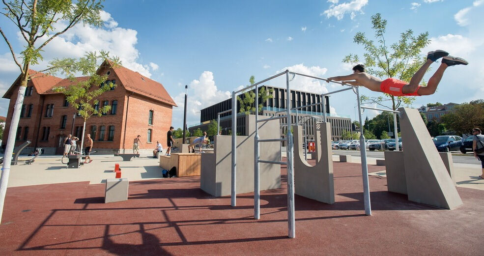 Skateanlage und Parkour-Park im Reutlinger Bürgerpark