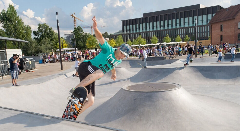 Skateanlage und Parkour-Park im Reutlinger Bürgerpark