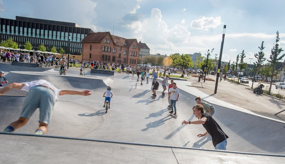 Skateanlage und Parkour-Park im Reutlinger Bürgerpark