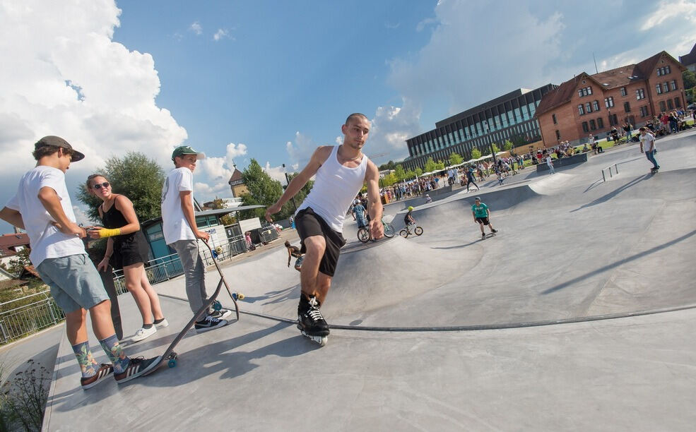 Skateanlage und Parkour-Park im Reutlinger Bürgerpark