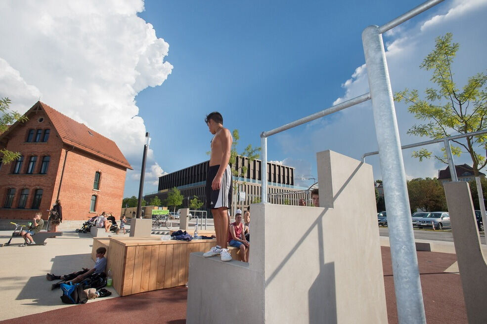 Skateanlage und Parkour-Park im Reutlinger Bürgerpark