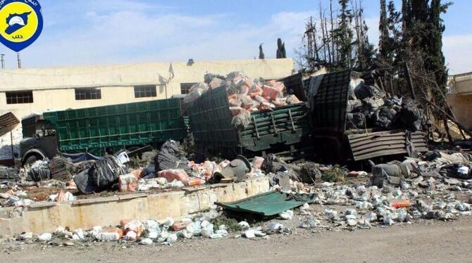 Als Reaktion auf die Bombardierung haben die Vereinten Nationen alle Hilfsgütertransporte in Syrien gestoppt. Foto: Syria Civ