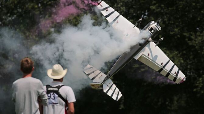 Solche Kunstflugmodelle mit etwa drei Meter Spannweite fliegen die meisten der Piloten, die sich an der Europameisterschaft am W